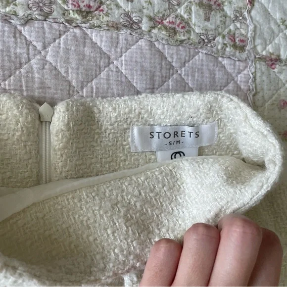 Creme boucle tweed two piece chic girly set - Picture 4 of 7